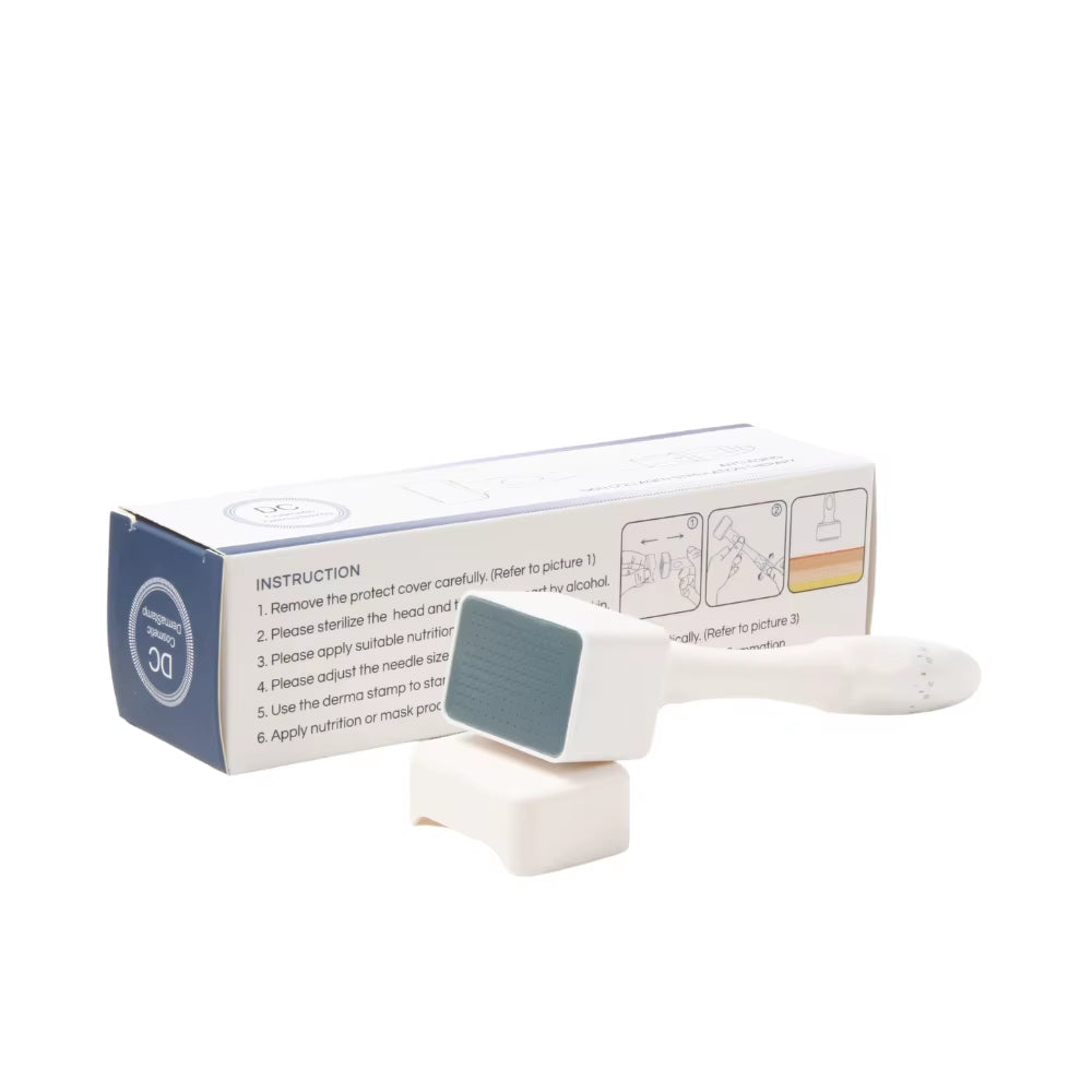 Derma Stamp Adjustable Microneedle Stamp 140 / 100 Pins Titanium Needles for Facial Skin Beard Hair Regrowth