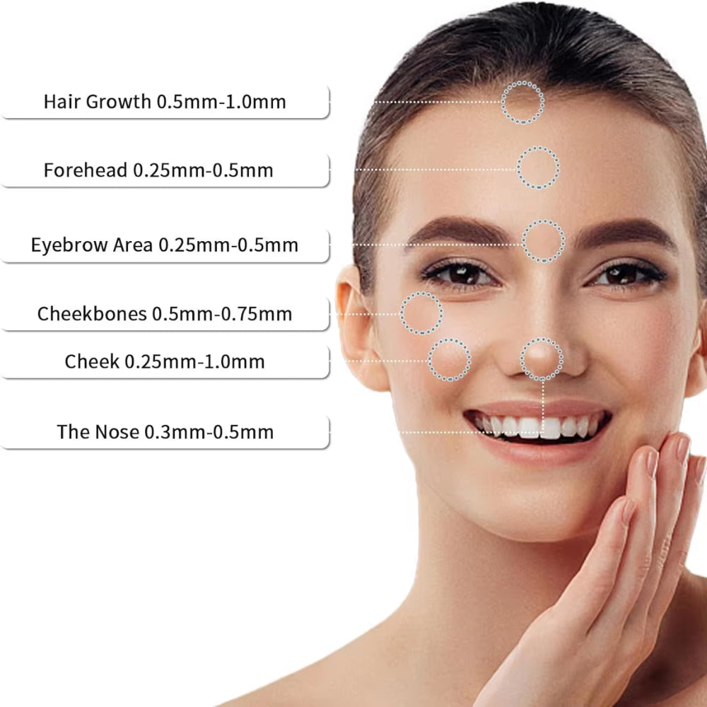 Derma Stamp Adjustable Microneedle Stamp 140 / 100 Pins Titanium Needles for Facial Skin Beard Hair Regrowth